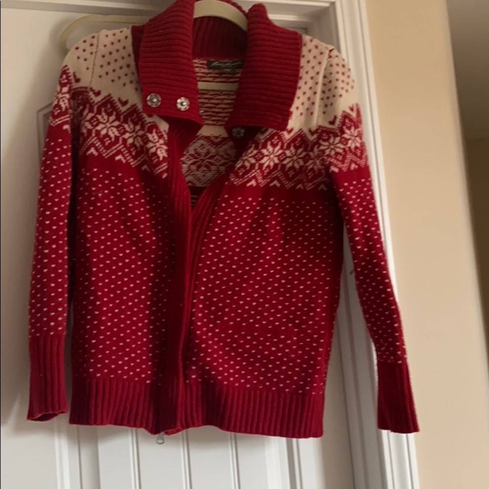 Eddie Bauer holiday zip sweater